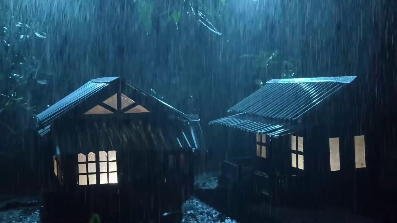No Ads Rain Sounds for Sleeping - ASMR Extreme Rain on Tin Roof for Chronic Nighttime Insomnia #222