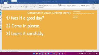 Linking words | Consonant+Vowel linking sound