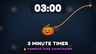3 Minute Timer ⏱️🎃 Pumpkin Fuse Countdown with Alarm | Instant Noodles & Egg Timer