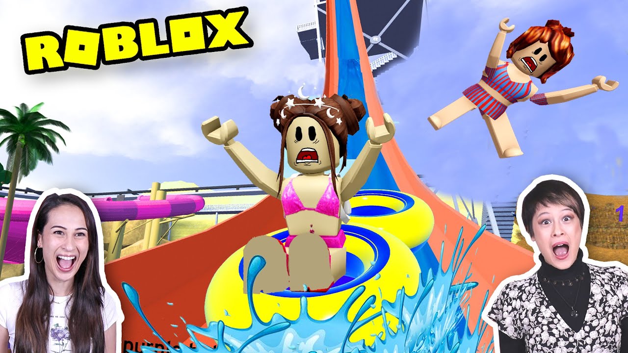 ROBLOX WATERPARK: MIJN ZUSJE VIEL VAN DE MEGA GLIJBAAN AF! || Let's Play Wednesday