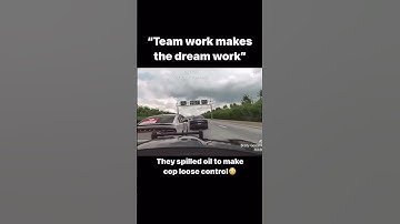 They spilled oil to make cop loose control. #mopar #cops