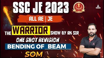 SSC JE 2023  Vacancy Concept of  bending one shot  by Rk sir  in 10 minute |Strength of materials