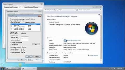 Adjust the Vitual Memory Pagefile Setting   Increase Performance