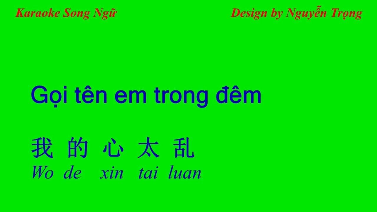 Karaoke Song Ngữ - Gọi tên em trong đêm - 我的心太乱 (D Min)