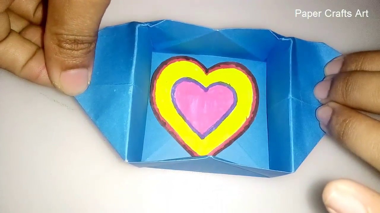 Origami heart box & Envelope paper / DIY paper crafts idea / DIY Heart ...