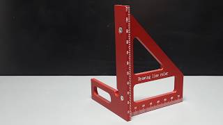 Aluminum Ruler Carpenter Square Woodworking 3D Multi Angle 45/90 Degree Layout Measuring 2 surface