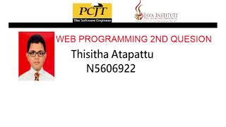 WEB PROGRAMMING QUESTION 2