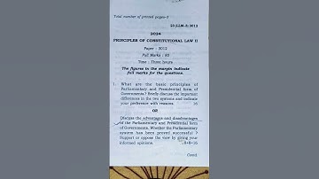 Question paper of Comparative Constitutional Law- 3012/ L.L.M 3rd sem Guwahati University 2024 #mode