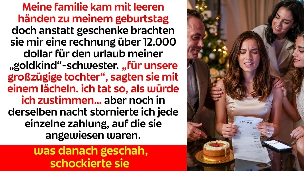 Ich saß in diesem schicken Restaurant, das ich für mein Geburtstagsessen ausgesucht hatte, als meine Eltern mir eine Rechnung über zwölftausend Dollar überreichten – für die Hawaii-Reise meiner...