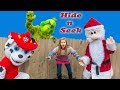 Assistant Plays Holiday Hide N Seek with the Grinch and Paw Patrol and PJ Masks