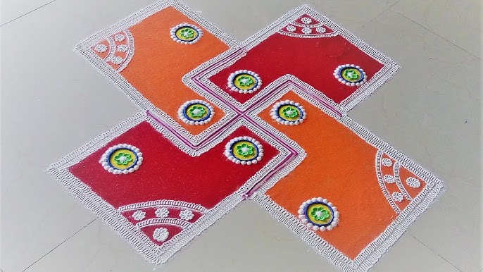 New Beautiful Swastik Rangoli Design. Diwali Special Rangoli by Shital Mahajan. - YouTube