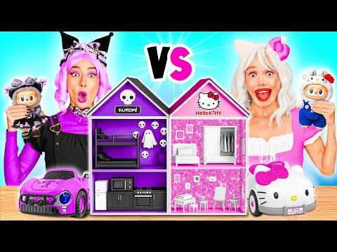 Kami Membangun Rumah Boneka Menakjubkan untuk Labubu | Hello Kitty vs Kuromi BaRaDa Challenge