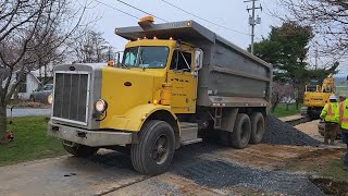 Rare Peterbilt 359 Set-Back-Axle Dump Truck Bringing Limestone For My Driveway - 1.7 Million Miles! by MichaelTJD60 869 views 1 month ago 2 minutes, 26 seconds