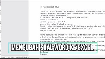 Mengubah Soal Word ke Exel (Google Form)