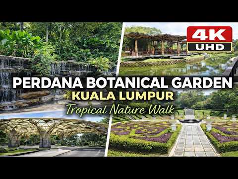 Perdana Botanical Garden Kuala Lumpur 4K | Bamboo, Waterfall & Dinosaur Park Walk