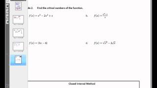 Calculus Unit 4.1 Notes Maximum and Minimum Values