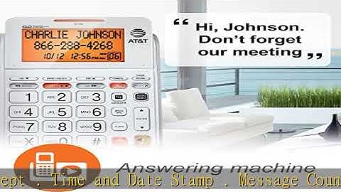 AT&T CL4940 Corded Standard Phone with Answering System and Backlit Display, White