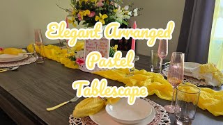 Decorate With Me Pastel Tablescape #tablescapestyling #decoratewithme 