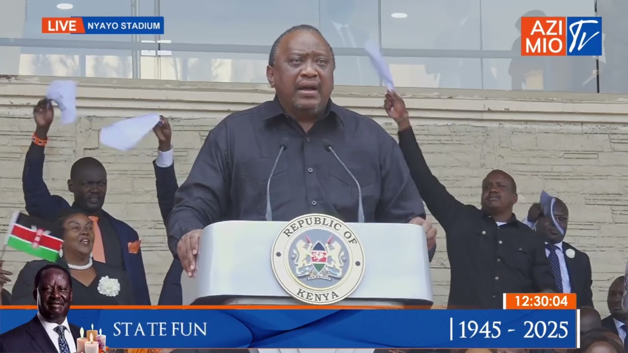 Nyayo Stadium Erupts as Uhuru Kenyatta Pays Tribute to Raila Odinga, Recall special drinking moments