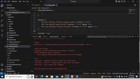 Build completed with 1 failures / java.lang.ExceptionInInitializerError. Flutter | Dart