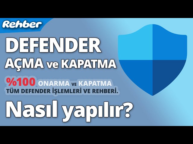 Defender kapatma - açma & windows defender devre dışı bırakma 1 YouTube video