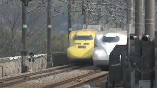 ドクターイエローこだま検測923形T5編成が東広島駅に止まる日2024年3月4日