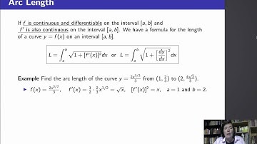 Calculus II, Lecture 16, V2 Arc Length Example 1
