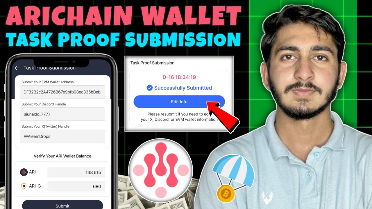 Ari wallet task proof Submission | Arichain Wallet Airdrop Registration | Ari wallet Discord task