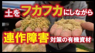 土をふかふかにして連作障害対策の身近にある有機資材2種類の紹介です。野菜栽培の参考に！