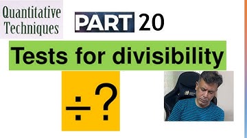 BCA V Sem. NEP – Quant. Techniques – Test of Divisibility – Part 20 – MadhavanSV