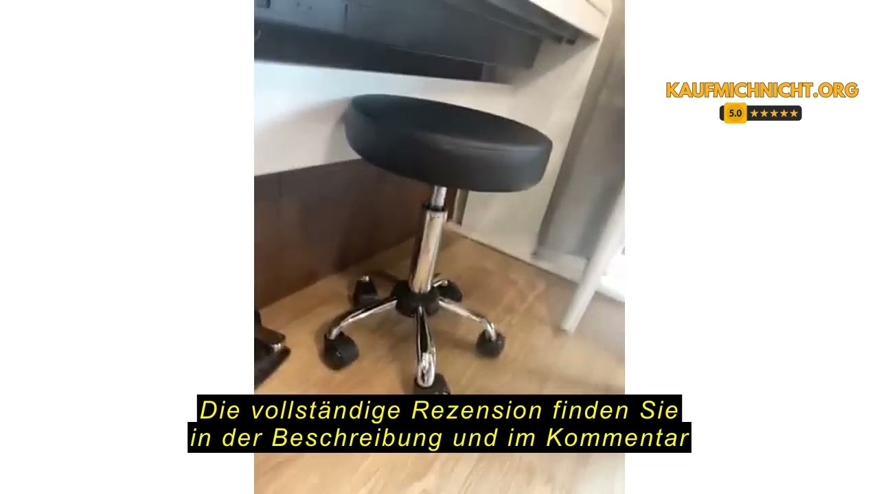 Produktbewertung: FURWOO Mehrzweck Rollhocker Rundhocker mit Rollen für Spa Verstellbarer Zeichenhoc