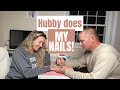 Husband does MY dip nails 😬