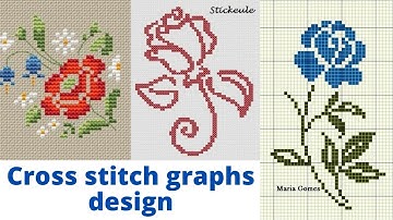 Cross stitch graph design/dusuti ka graph design/rose flower graph design