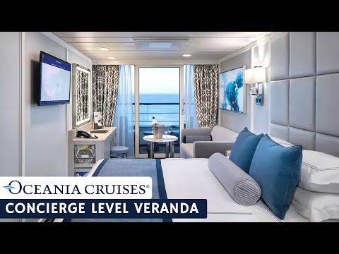 Oceania Sirena Concierge Level Veranda walkthrough tour