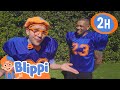 Touchdown Time with Joe Haden | Blippi Sports | Kids Fun Adventure | Moonbug Kids