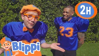 Touchdown Time With Joe Haden | Blippi Sports | Kids Fun Adventure | Moonbug Kids