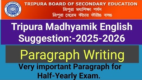Class:-10 |Paragraph Writing | Half-Yearly Exam | 2025-26 | TBSE | Very important Paragraph