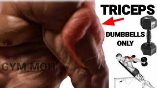 أقوى 7 تمارين دمبل فقط لتفجير عضلة الترايسبس في الجيم أو المنزل /Dumbbells only Triceps workout