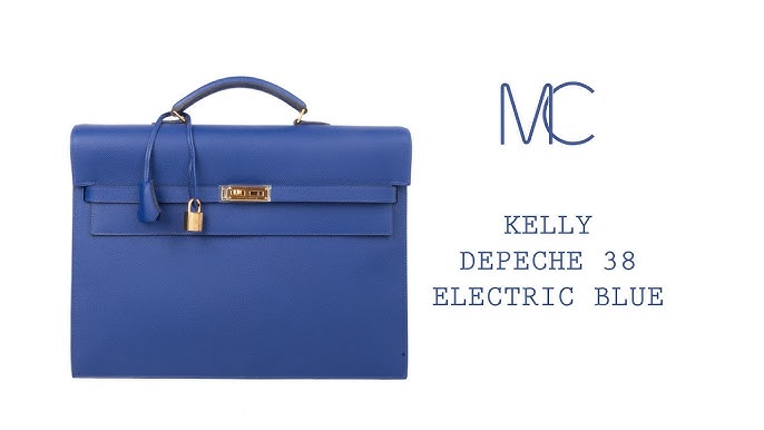 Hermes Sac a Depeches 27 Bag HSS Electric Blue / Rose Jaipur Epsom  Gold-Limited-Edition