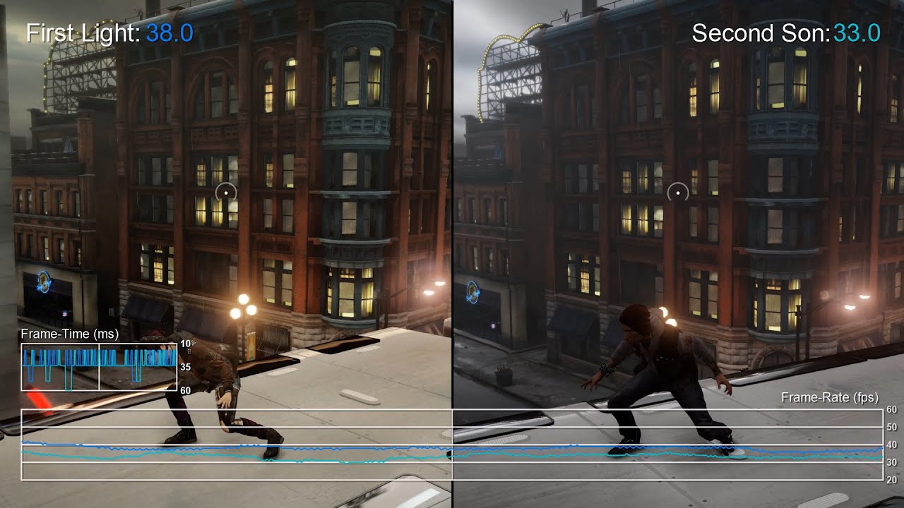 inFamous First Light vs. inFamous Frame-Rate Test -