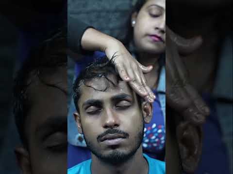 Beautiful Lady Barber Doing Very Sleepy Head Massage ASMR #shorts