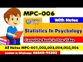 Mpc006  statistics in psychology  complete book topics with notes ma psychology ignou university