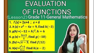 Evaluation of Functions - Lesson 2 - Grade 11 General Mathematics | Tagalog Tutorial | MathTV PH |