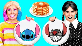 Pancake Art Challenge with Wednesday Addams | Funny Challenges by TeenTeam