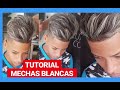 RAYITOS BLANCOS PARA HOMBRES  (en cabello negro )