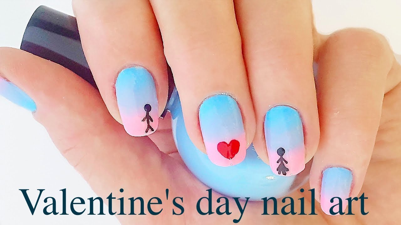 Valentine's day nail art / Ombre Nails YouTube