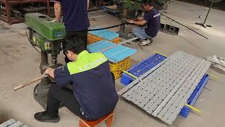 Continuous geared hinge punch processing workshop