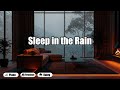 Calming Heavy Rain Ambience with Piano Music and Fireplace Sounds for Sleeping Fast