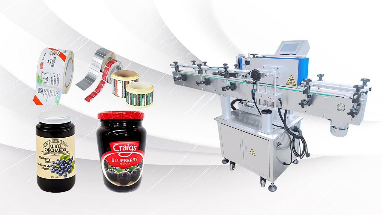 HYTB-150S Automatic Blueberry Jam Round and Cone Glass Jar Label Applicator | Labeling Machine
