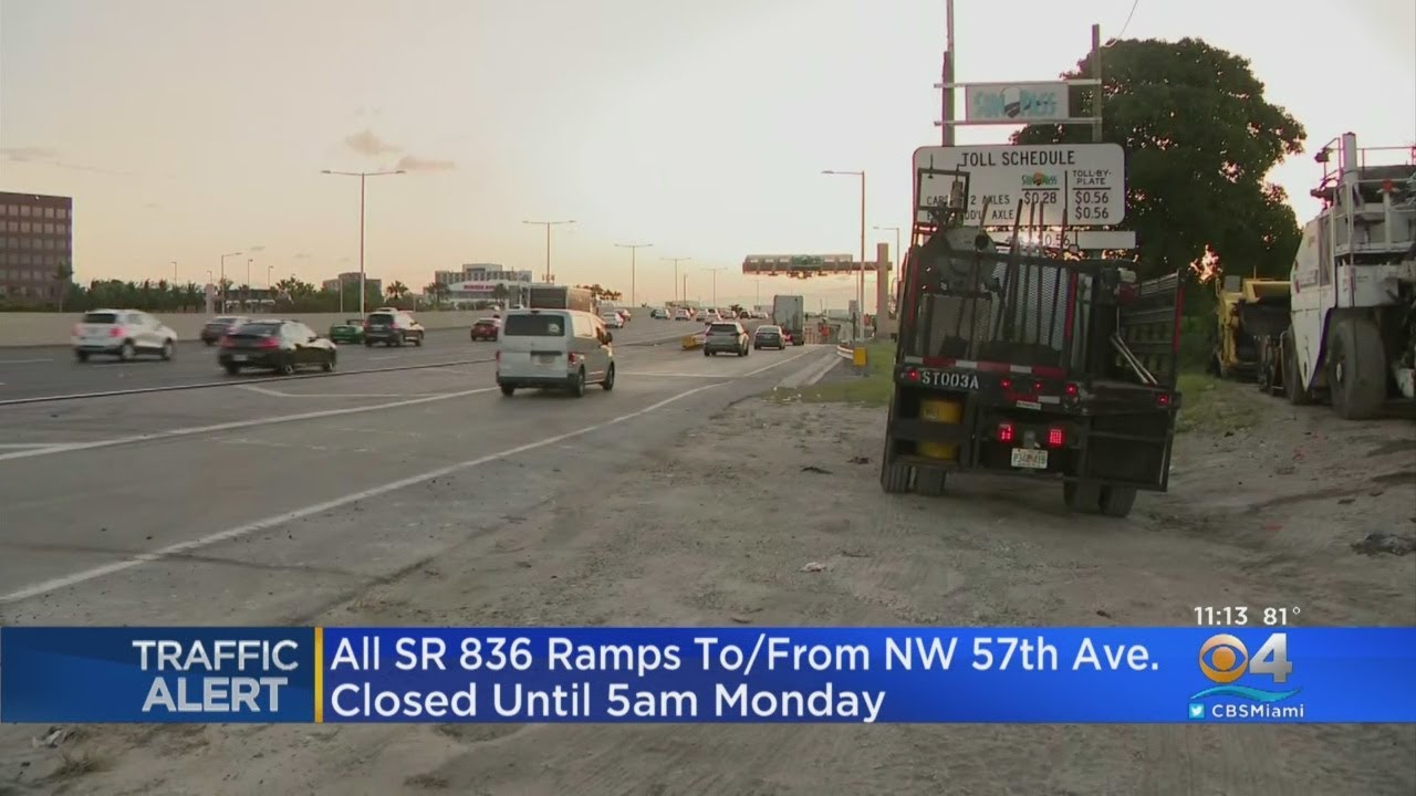 SR 836/Dolphin Expressway Entrance, Exit Ramps Closed At NW 57th